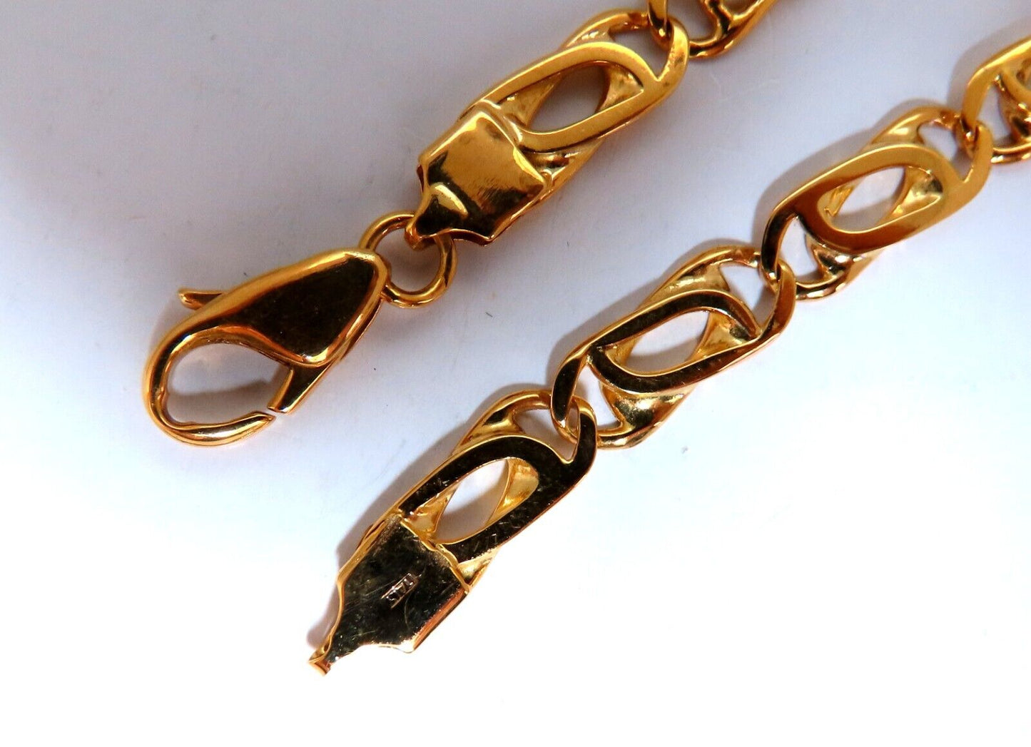 Modified Paper Clip Link Bracelet 14kt 15.6 Grams