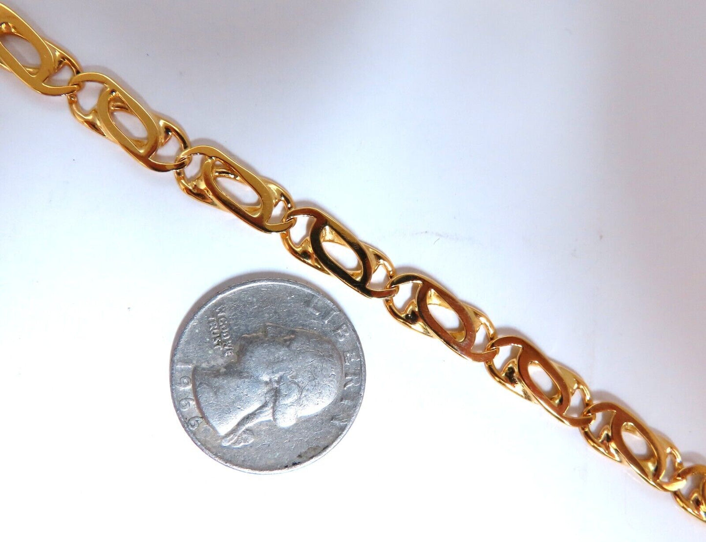 Modified Paper Clip Link Bracelet 14kt 15.6 Grams