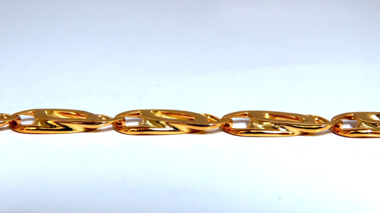 Modified Paper Clip Link Bracelet 14kt 15.6 Grams