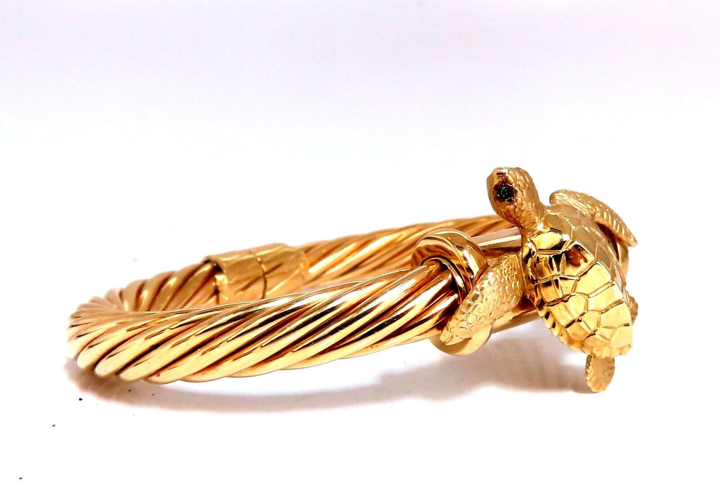 Turtle Candy Cane Twist Bangle 14kt