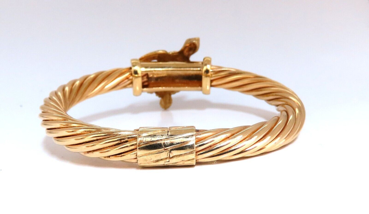 Turtle Candy Cane Twist Bangle 14kt