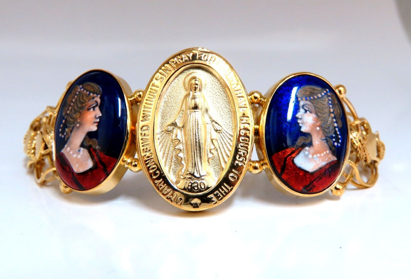 Virgin Mary Bracelet 14kt Gold 21 Grams France
