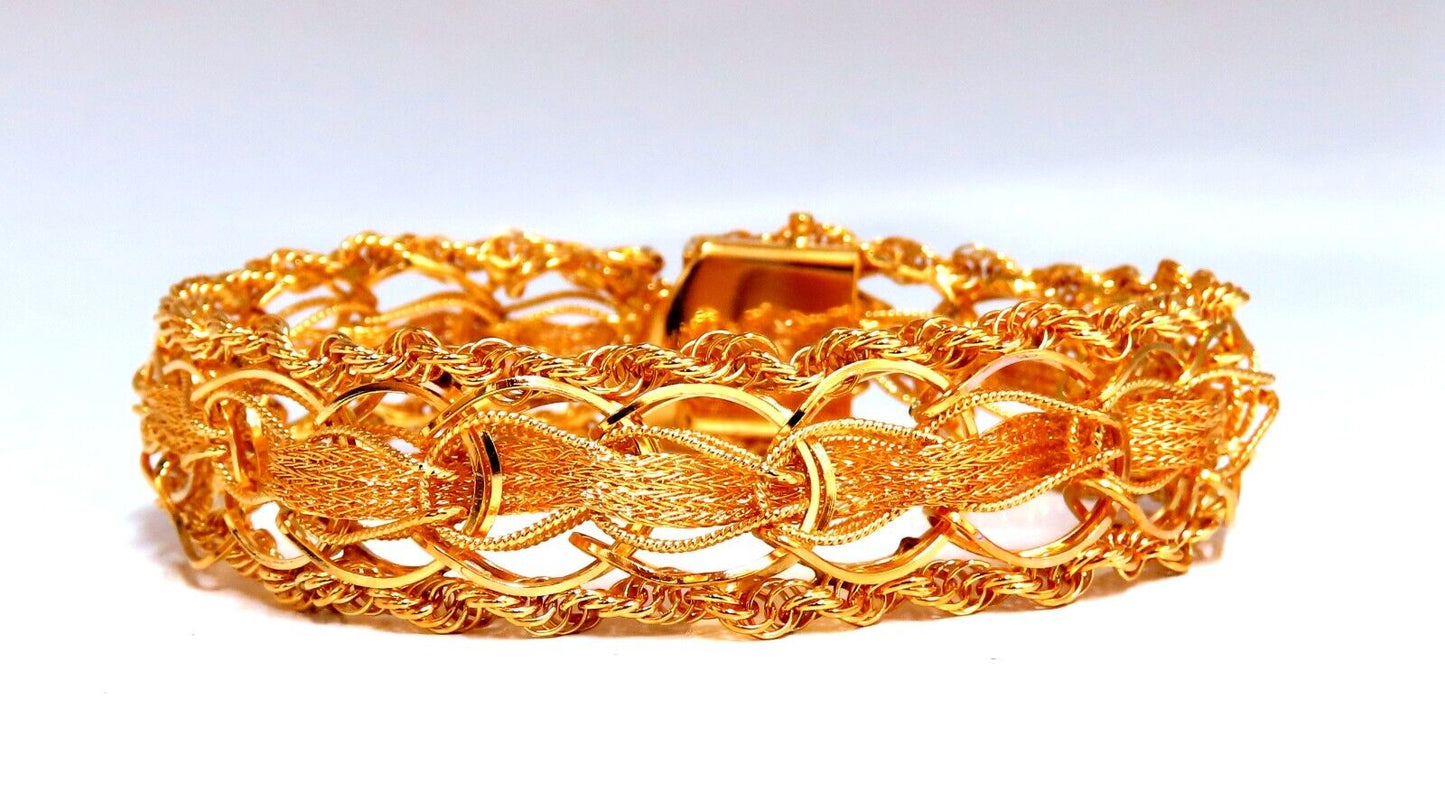 14kt Gold Rope & Tassel Vintage Hand Intricate Bracelet