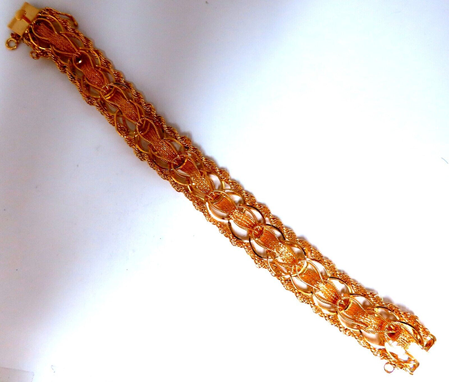 14kt Gold Rope & Tassel Vintage Hand Intricate Bracelet