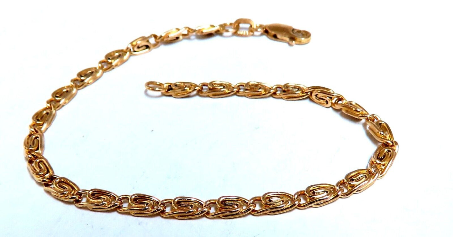 Vintage Paper Mini Clip Link 14kt Gold Bracelet 7 inch