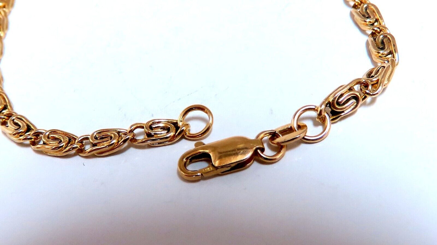 Vintage Paper Mini Clip Link 14kt Gold Bracelet 7 inch