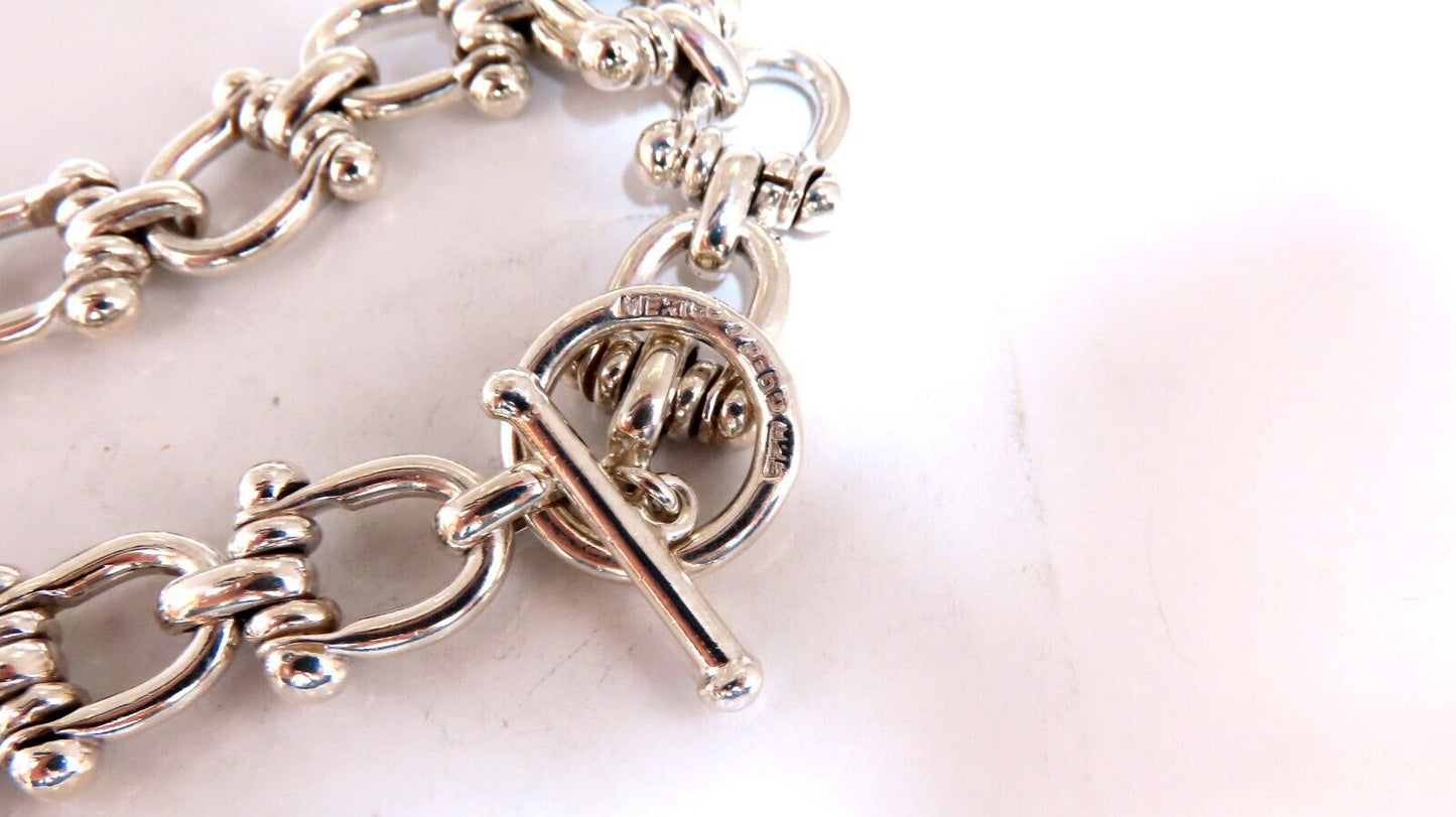 Horse Shoe Buckle Hinge Sterling Silver Toggle Bracelet