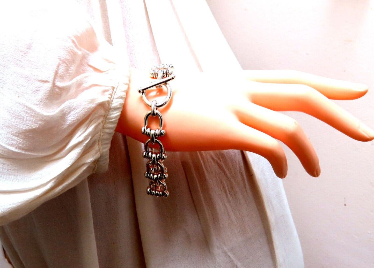 Horse Shoe Buckle Hinge Sterling Silver Toggle Bracelet