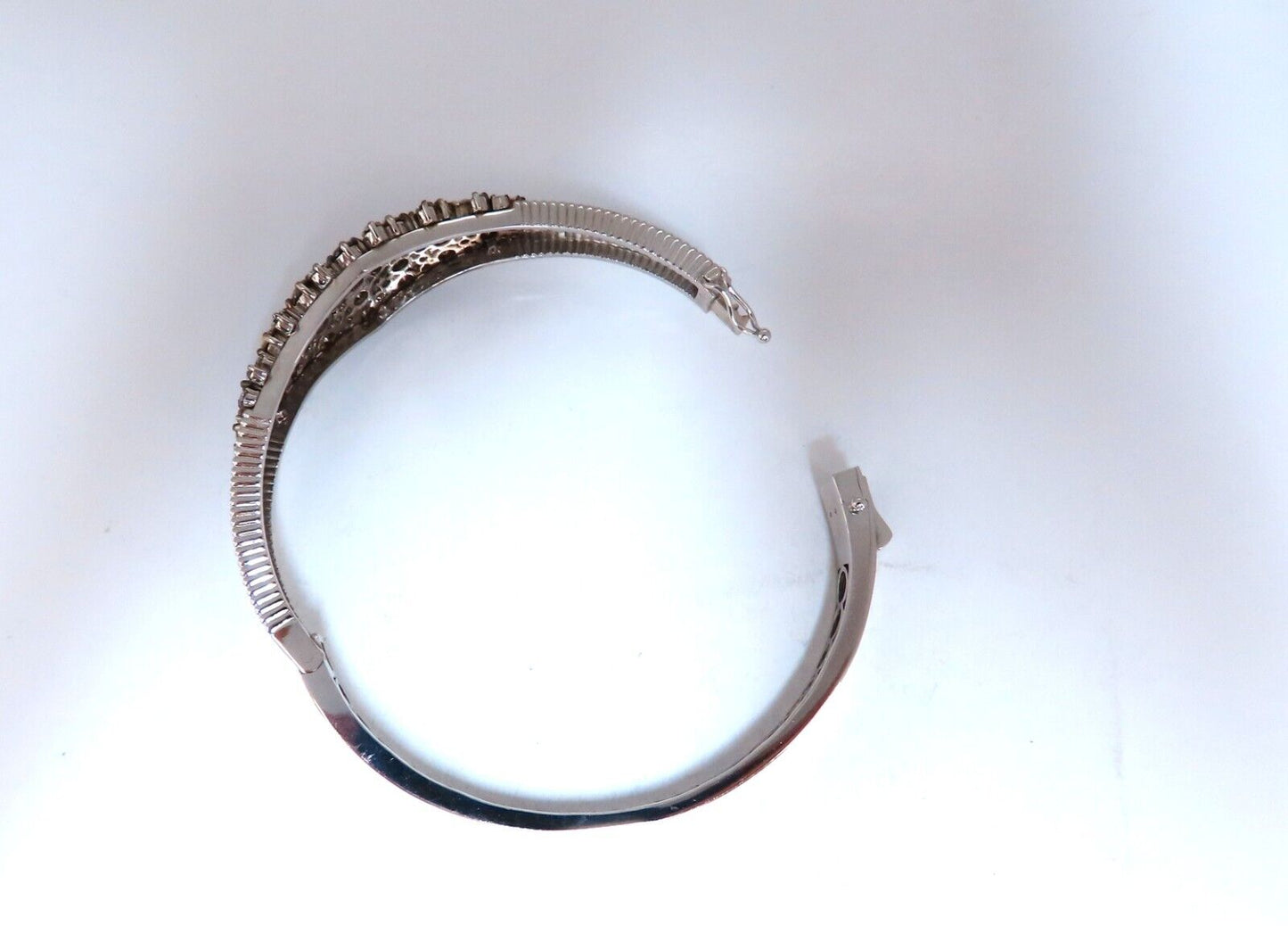 Natural Fancy Brown Diamonds Wide Cluster Bangle Bracelet 14kt