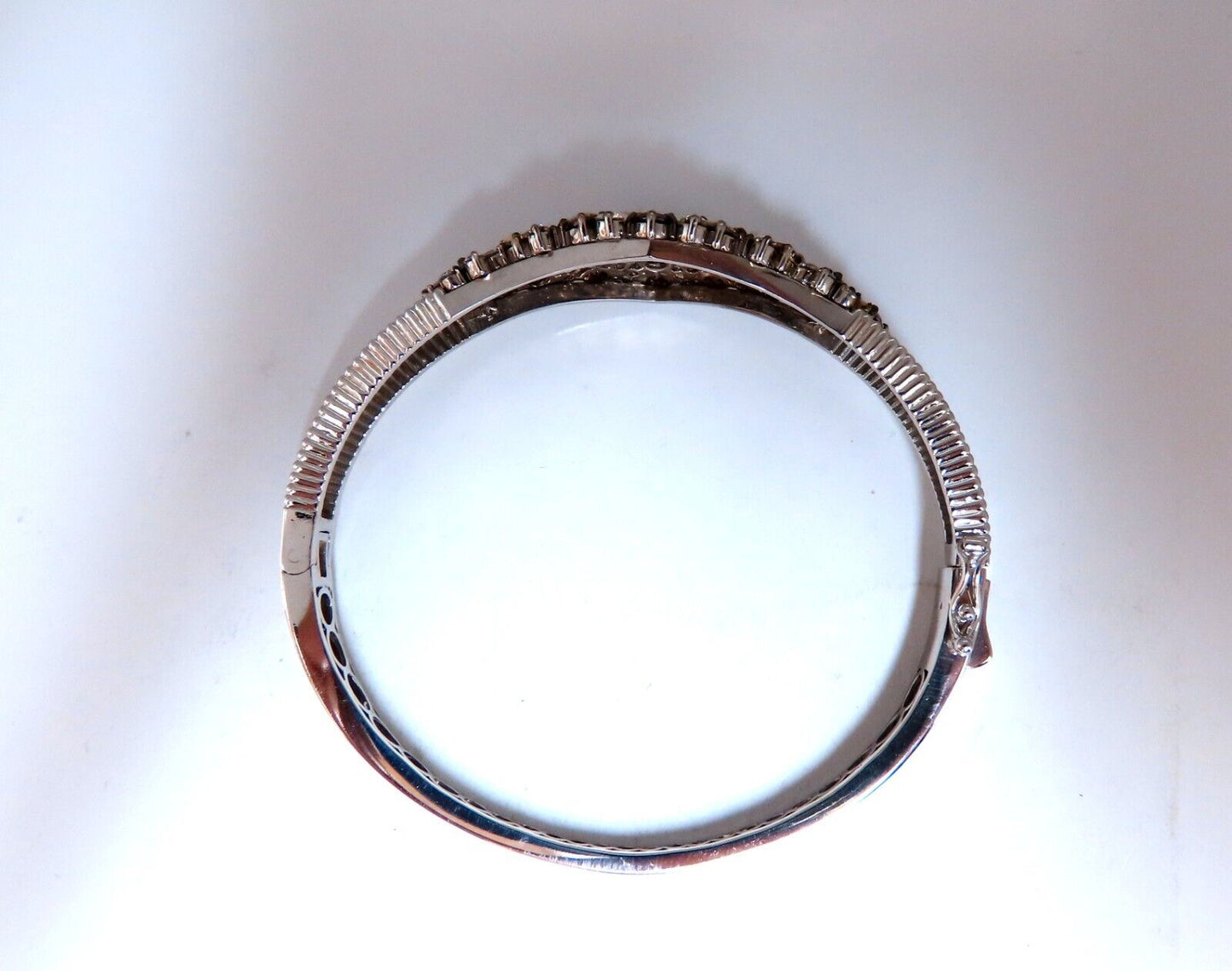 Natural Fancy Brown Diamonds Wide Cluster Bangle Bracelet 14kt