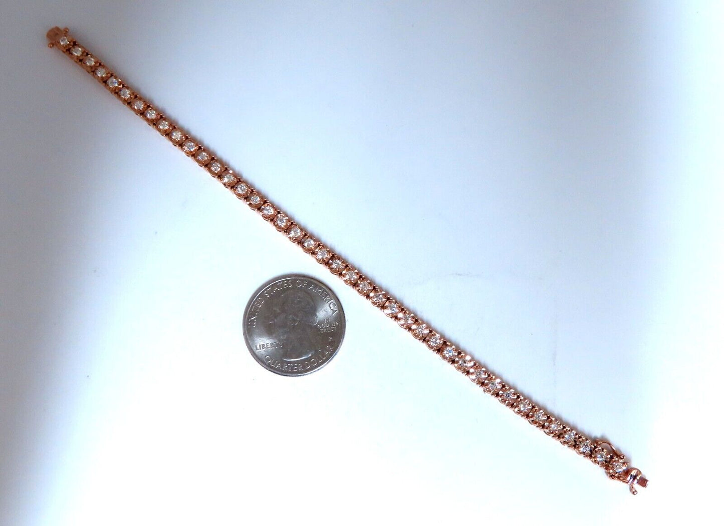 2ct. natural round diamonds tennis bracelet classic 14 karat rose gold