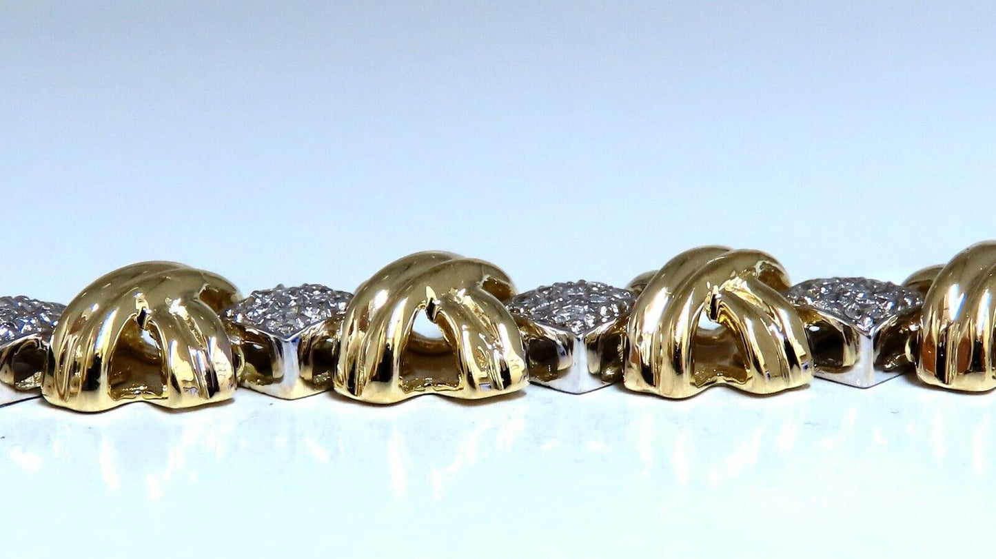 .86ct Natural Diamonds Bracelet 14kt Gold X link