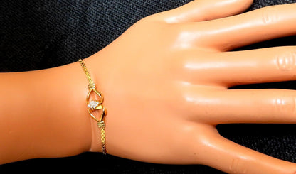.10ct Natural Diamonds Cluster Knot Link Bracelet 14kt