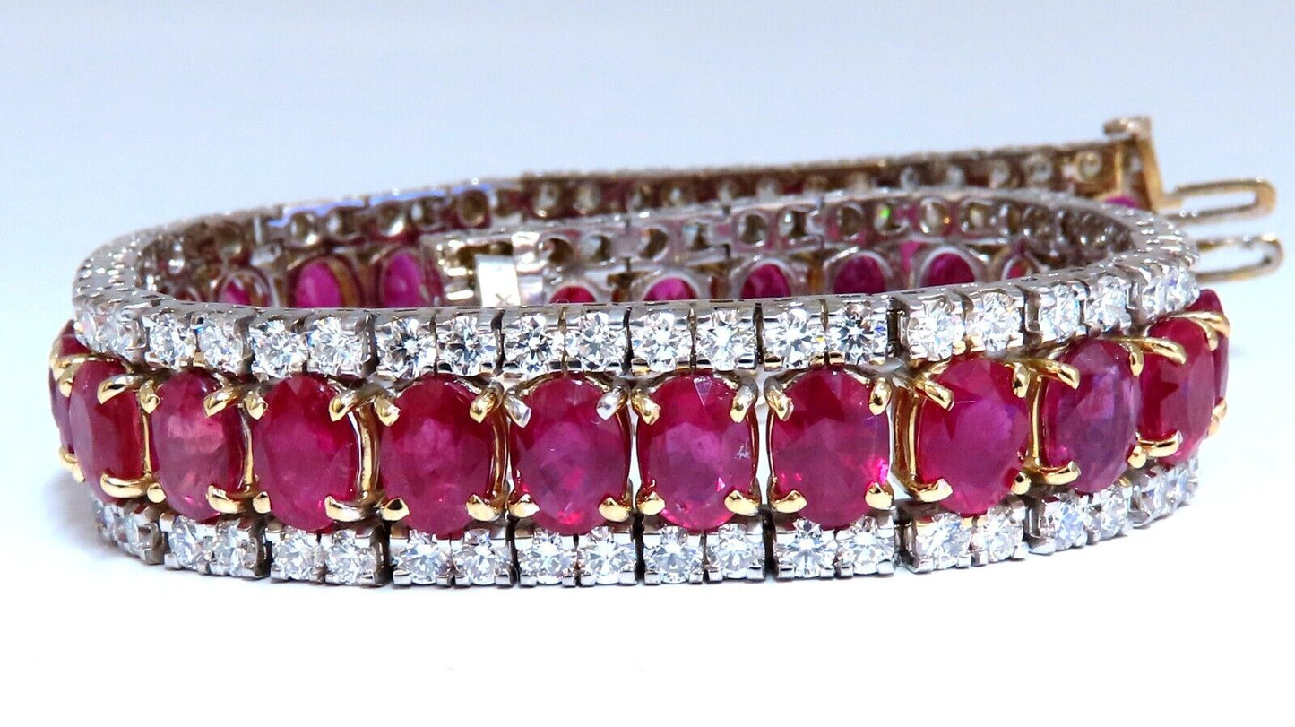 54.78ct Natural Ruby Diamonds Tennis Bracelet 14kt