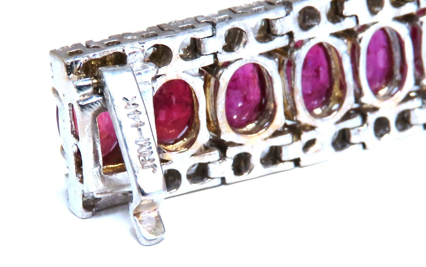 54.78ct Natural Ruby Diamonds Tennis Bracelet 14kt