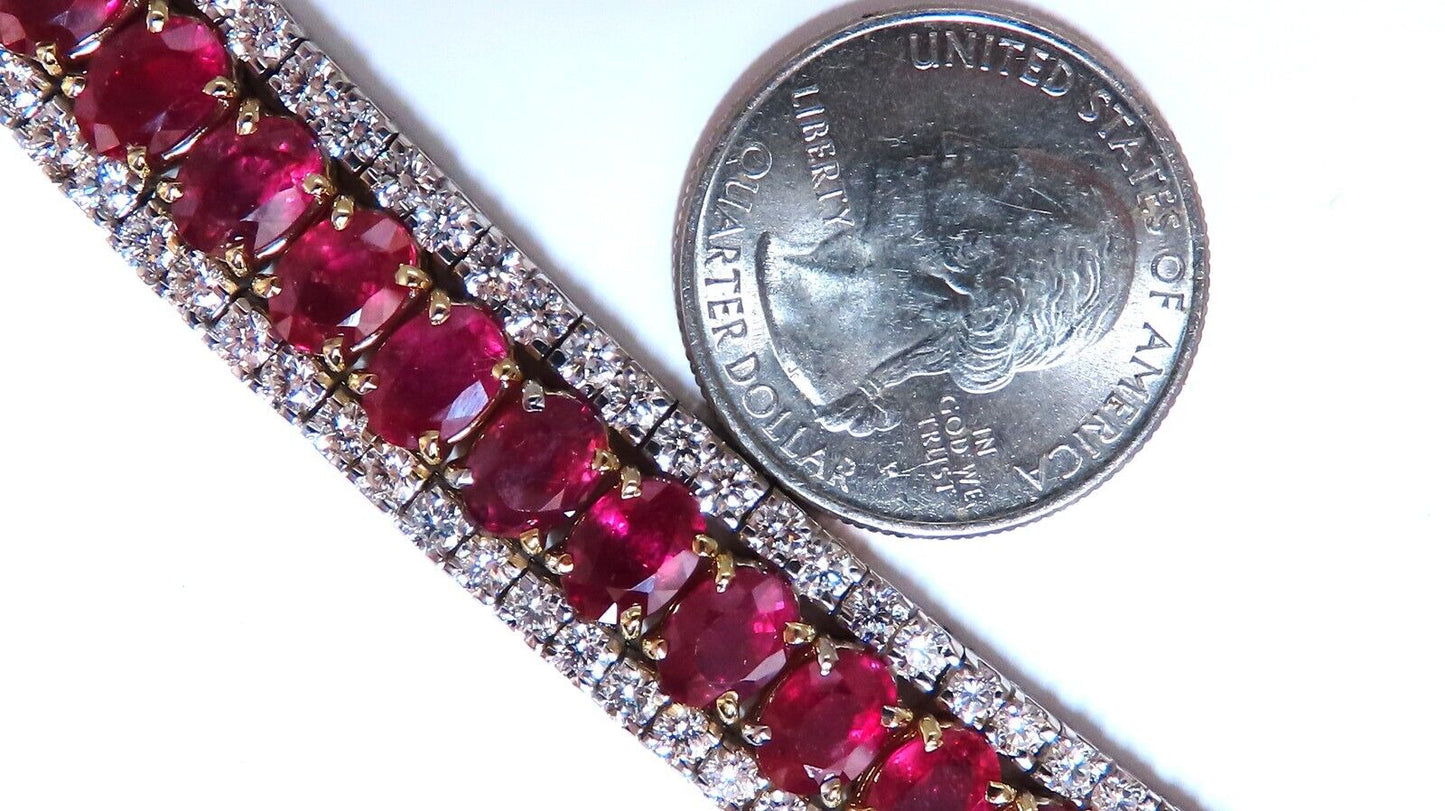 54.78ct Natural Ruby Diamonds Tennis Bracelet 14kt