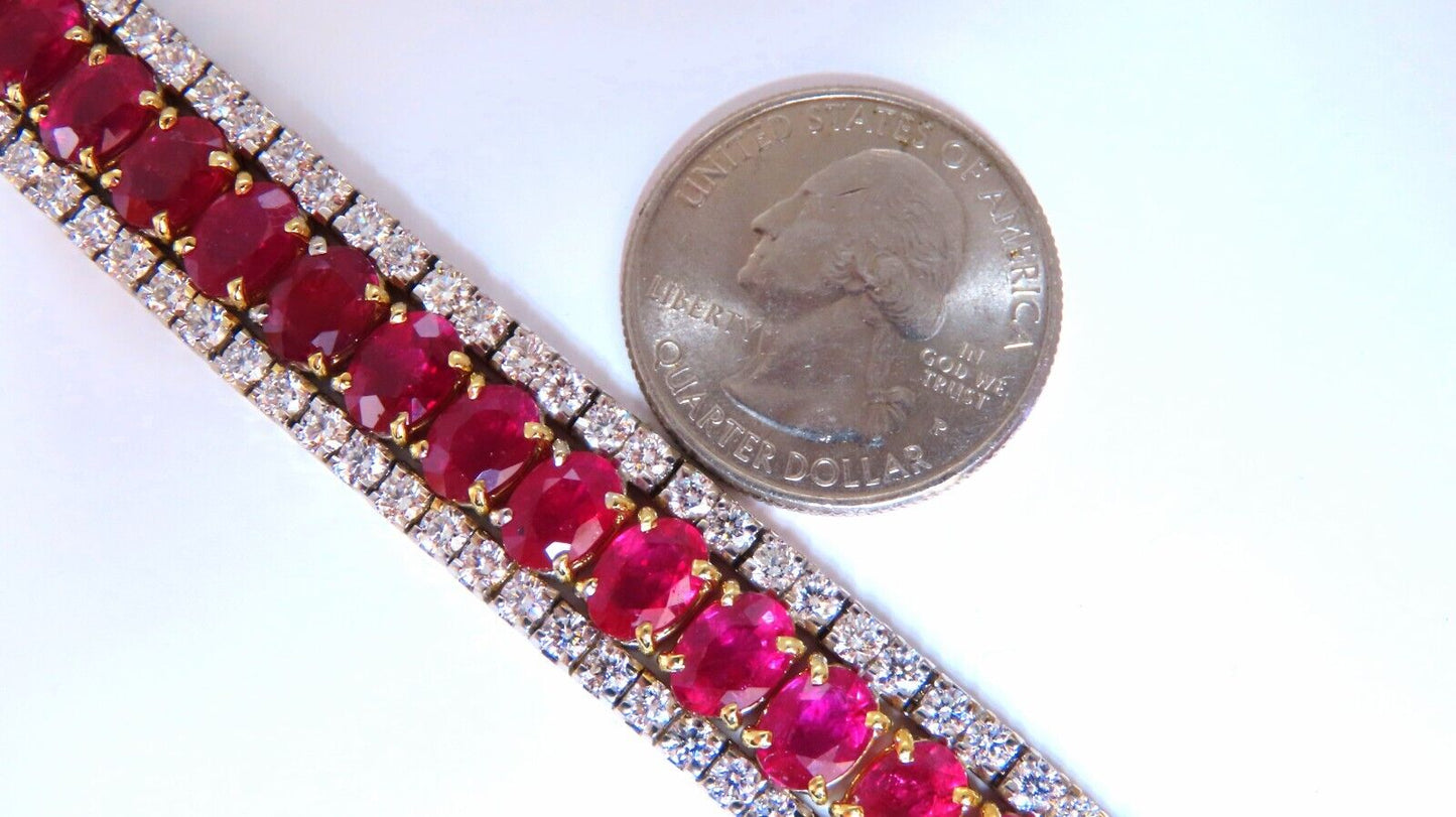 54.78ct Natural Ruby Diamonds Tennis Bracelet 14kt