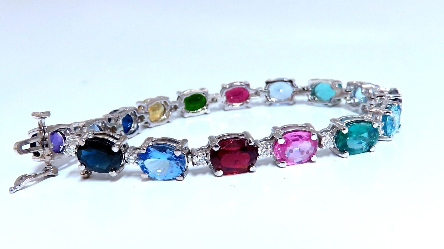 20.68ct Sapphire Tanzanite Aquamarine Tourmaline Spinel Emerald Zircon Bracelet