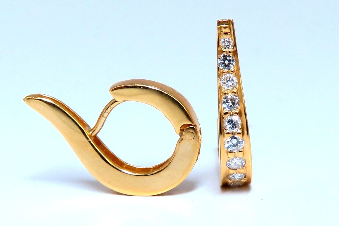 .40ct Natural Diamonds Lever Clip Earrings 14kt Gold