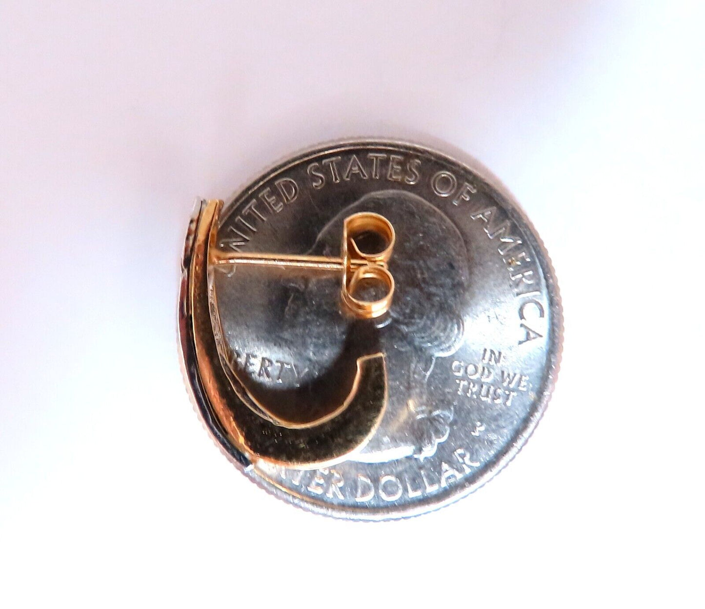 .20ct Natural Diamond Earrings 14kt Gold Semi Hoop