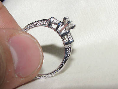 NATURAL .56CT MARQUISE & ASCHER CUT DIAMOND RING