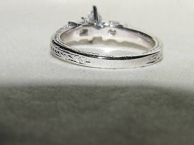 NATURAL .56CT MARQUISE & ASCHER CUT DIAMOND RING