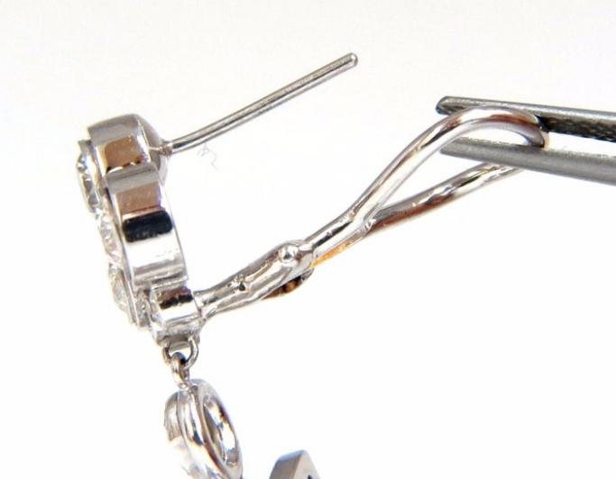Step Tier Extra Wide Long Chandelier Class Deco Dangle Earrings 18kt Ref 12319