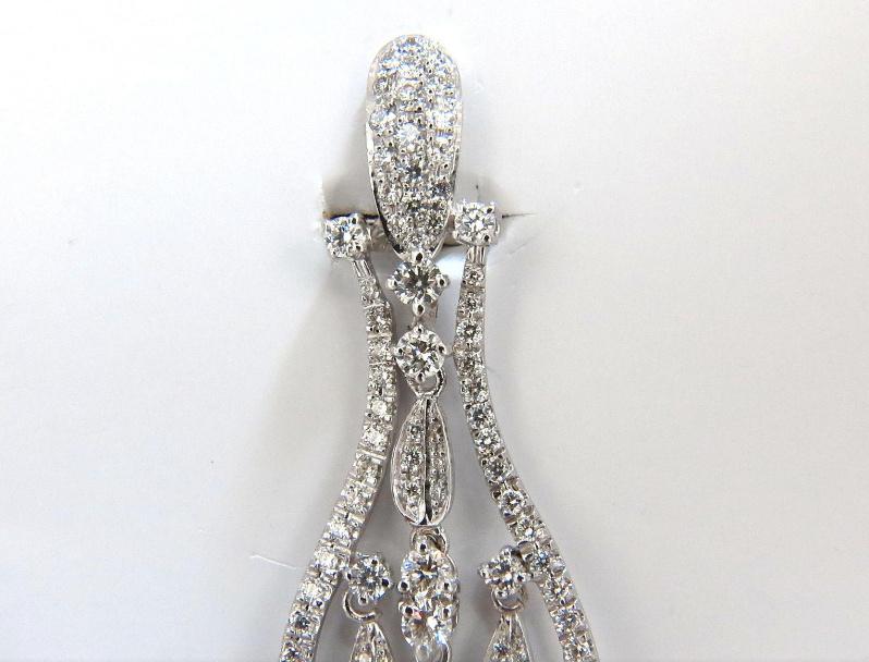 6.00ct natural diamonds modern dangle petal chandelier earrings 18kt Ref 12321