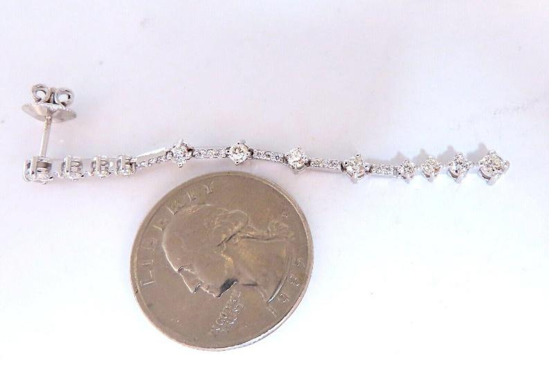 1.80ct Natural Diamonds Dangle Earrings 14kt Gold Ref 12325
