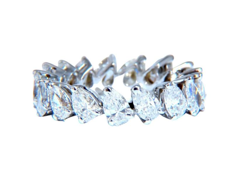 5ct Natural Diamonds Pear Shape Eternity Band 14kt Gold Ref 12327