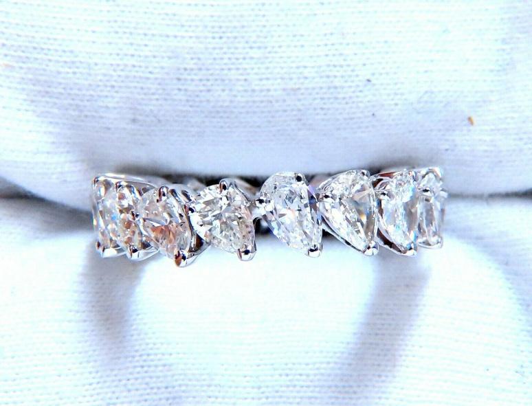 5ct Natural Diamonds Pear Shape Eternity Band 14kt Gold Ref 12327