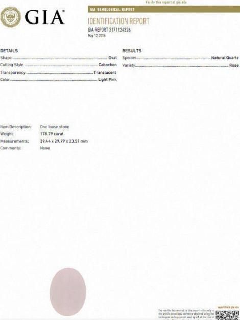 GIA 178 Carat Natural Rose Quartz Artisan Sexy Flamingo Brooch Pin 18kt #12345