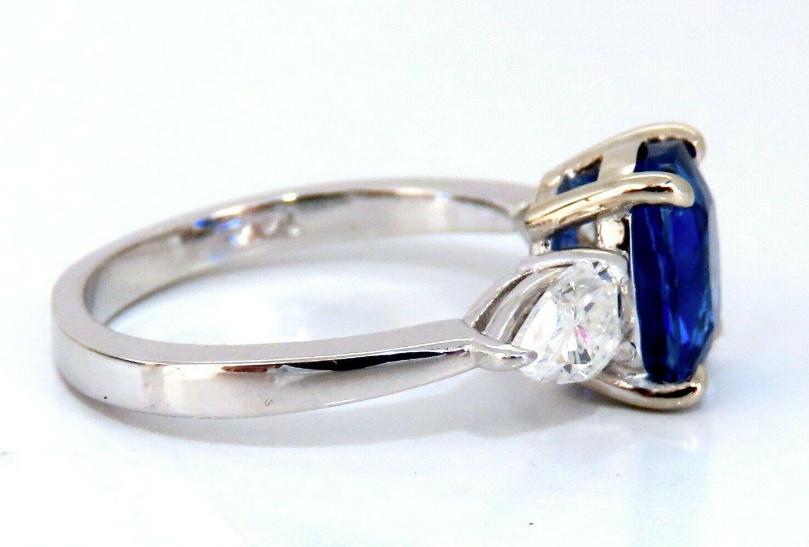 GIA Certified 2.94ct Natural No Heat Blue Sapphire Diamonds Ring 14kt #12347