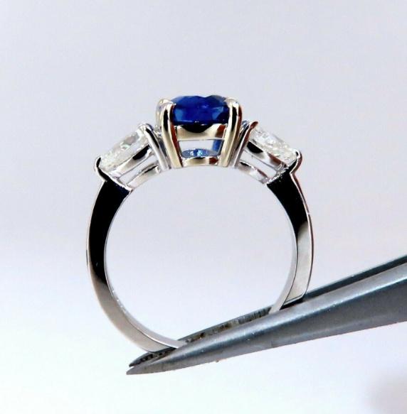 GIA Certified 2.94ct Natural No Heat Blue Sapphire Diamonds Ring 14kt #12347