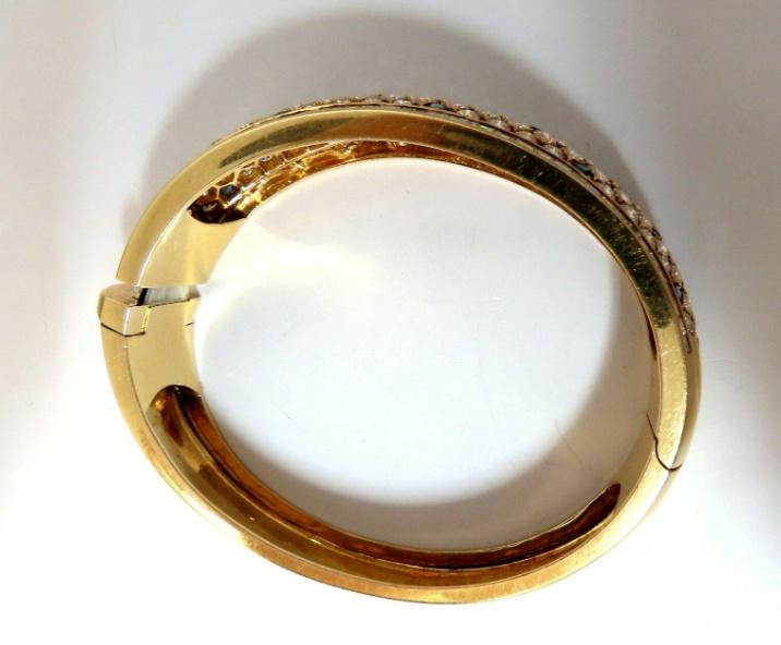 15.50ct. Natural Sapphire Diamonds Bangle Bracelet 18kt 12354