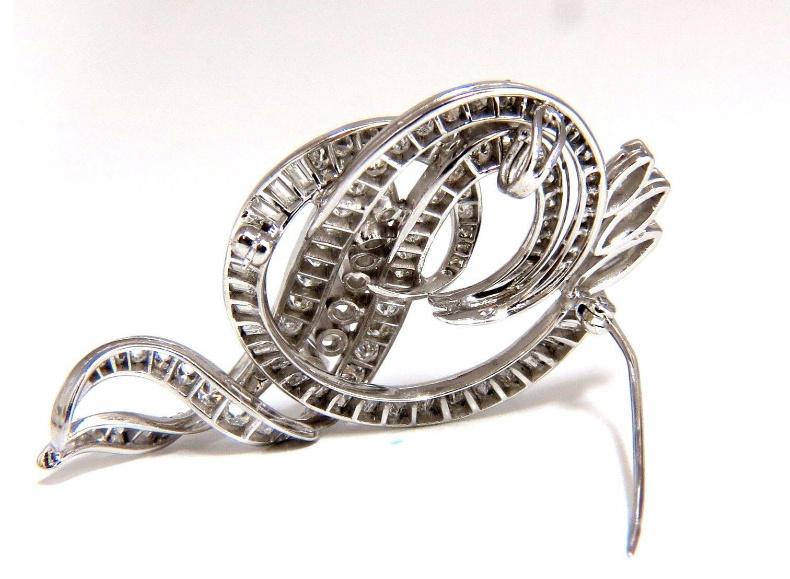 8.00Ct. Diamonds Platinum Art Deco Style Brooch 12359
