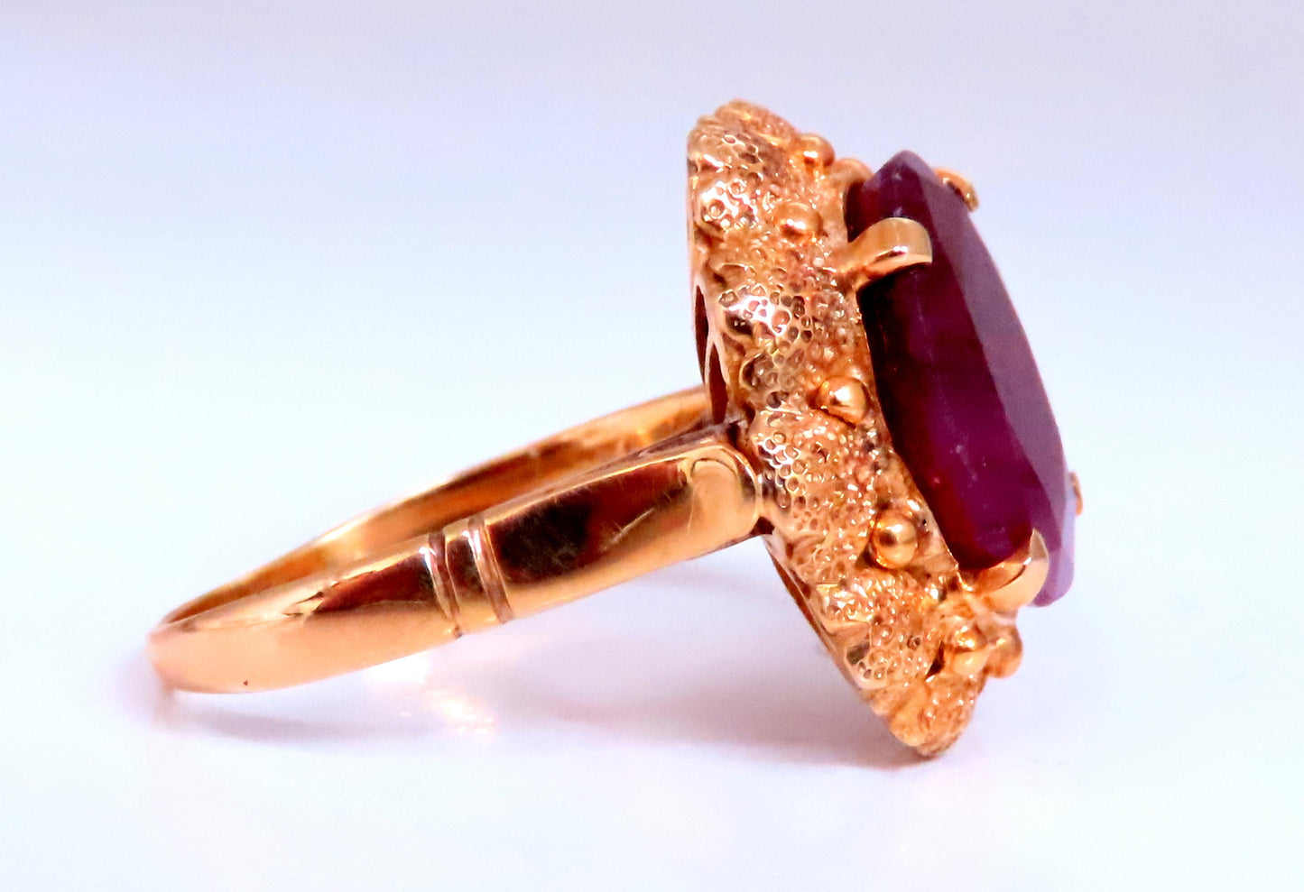 Natural Ruby Victorian Style Ring 14kt Gold Ref 12302