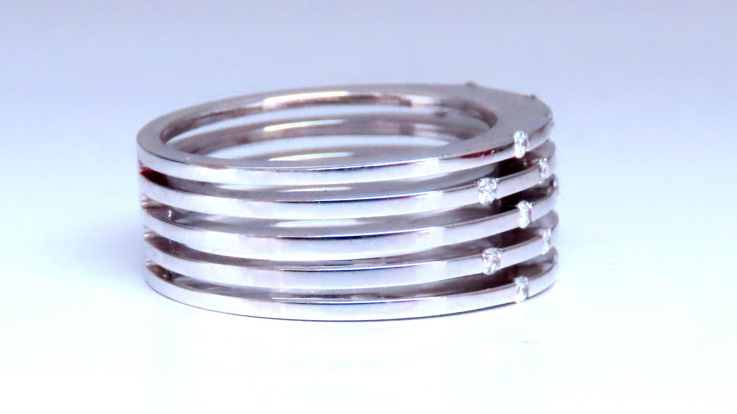 Natural Diamonds Fixed Stack Band 18kt Gold Ring Ref 12291