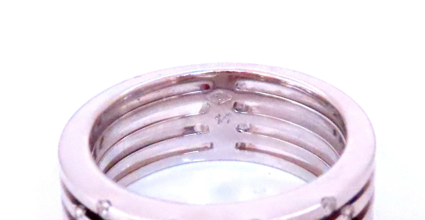 Natural Diamonds Fixed Stack Band 18kt Gold Ring Ref 12291