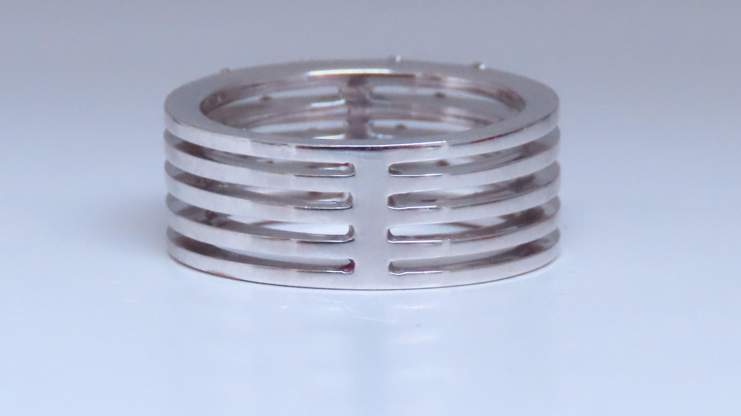 Natural Diamonds Fixed Stack Band 18kt Gold Ring Ref 12291