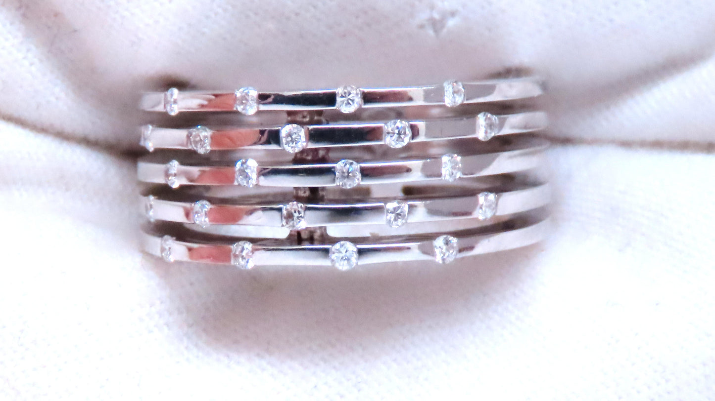 Natural Diamonds Fixed Stack Band 18kt Gold Ring Ref 12291