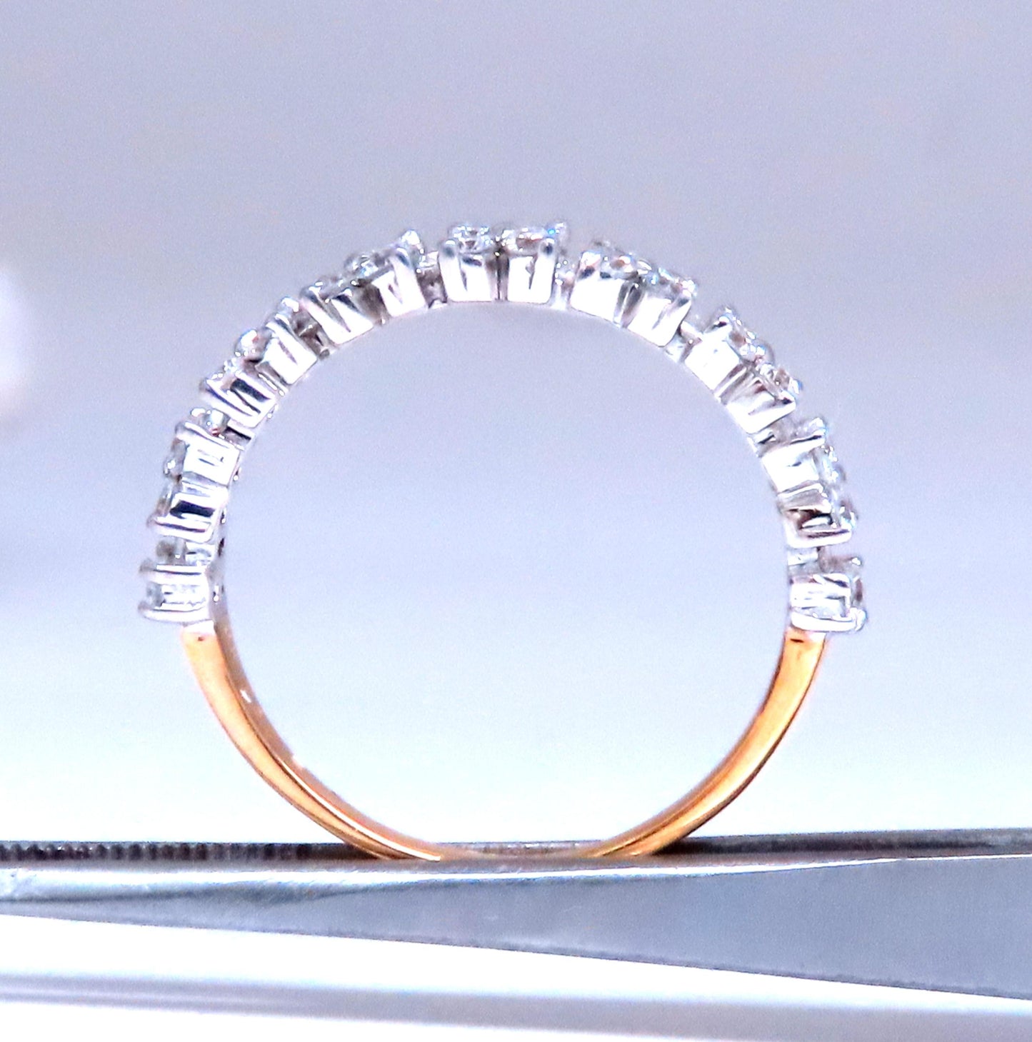 .75ct Natural Baguette & Round Diamonds Bank 18kt Flat REf:12290
