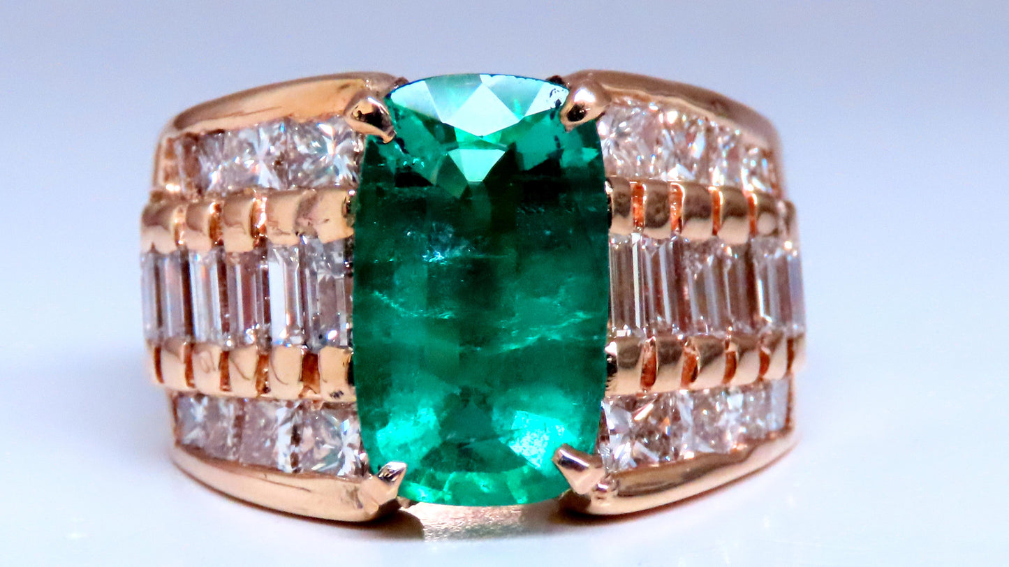 GIA Certified 3.01ct Natural Emerald Diamonds Ring 14kt Gold 12360