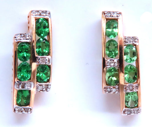 2.50ct Natural Tsavorite Diamond Earrings 14kt gold 12381