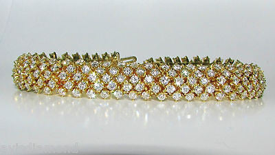 18KT 10.00CT DIAMONDS DOME CLUSTER LINE BRACELET