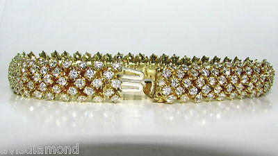18KT 10.00CT DIAMONDS DOME CLUSTER LINE BRACELET
