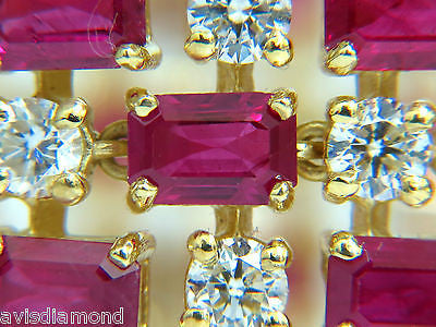 18KT GIA 55.25 NATURAL TOP GEM RUBY DIAMOND BRACELET HINGED BLOOD