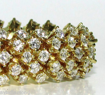 18KT 10.00CT DIAMONDS DOME CLUSTER LINE BRACELET