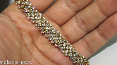18KT 10.00CT DIAMONDS DOME CLUSTER LINE BRACELET