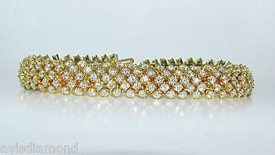 18KT 10.00CT DIAMONDS DOME CLUSTER LINE BRACELET